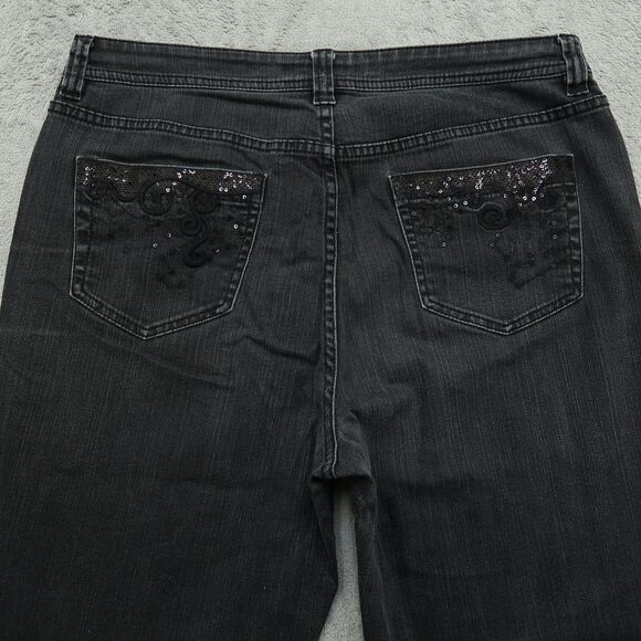 Chico's Platinum Jeans Women's Size 1.5 US-10 Gray Mid-Rise Bootcut 29" Inseam - Picture 10 of 15